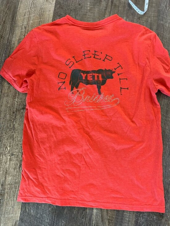 Yeti Other - Yeti Shirt Mens Size S Red Orange Pocket Short Sleeve T Shirt Logo New Brisket